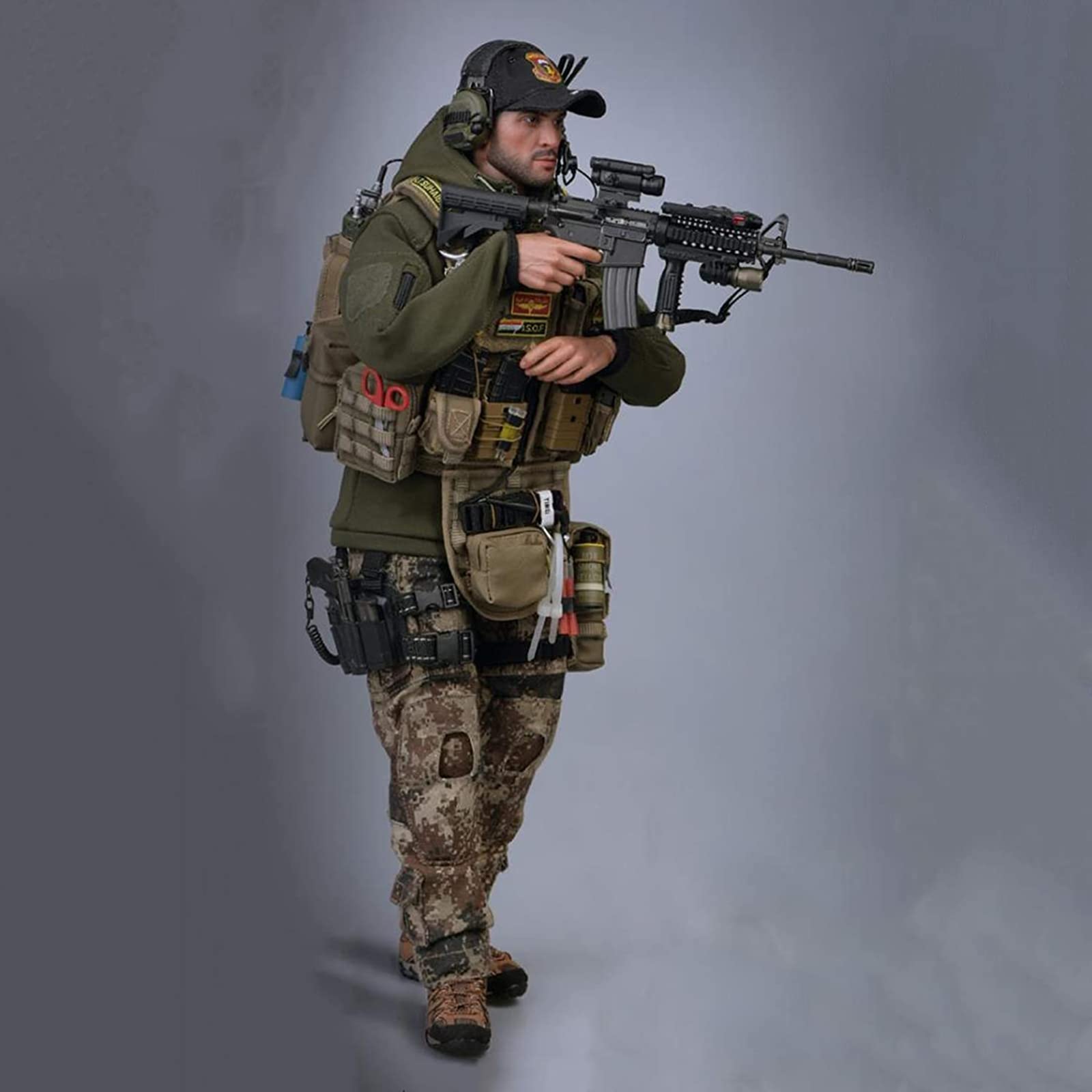 Amazon | 1/6イラク特殊部隊機関銃アクションフィギュア軍兵士おもちゃ